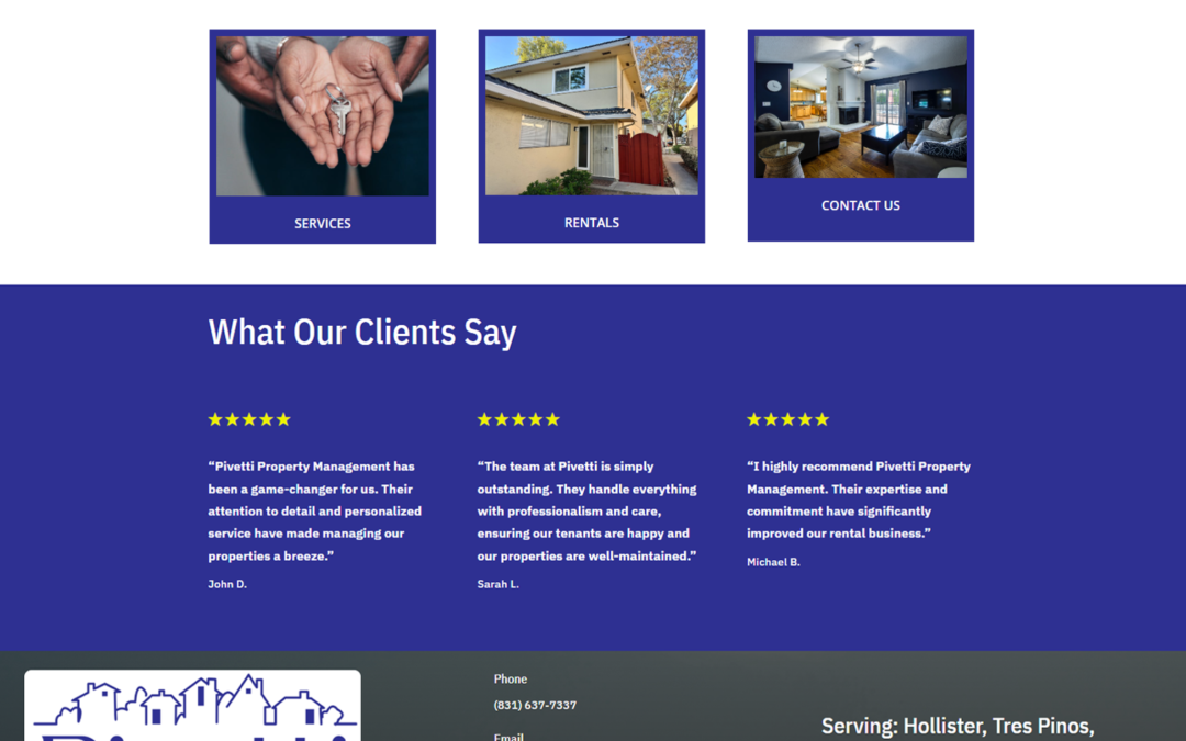 Pivetti Property Management – Website