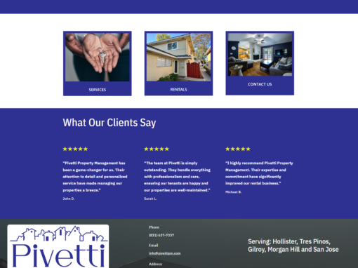 Pivetti Property Management – Website